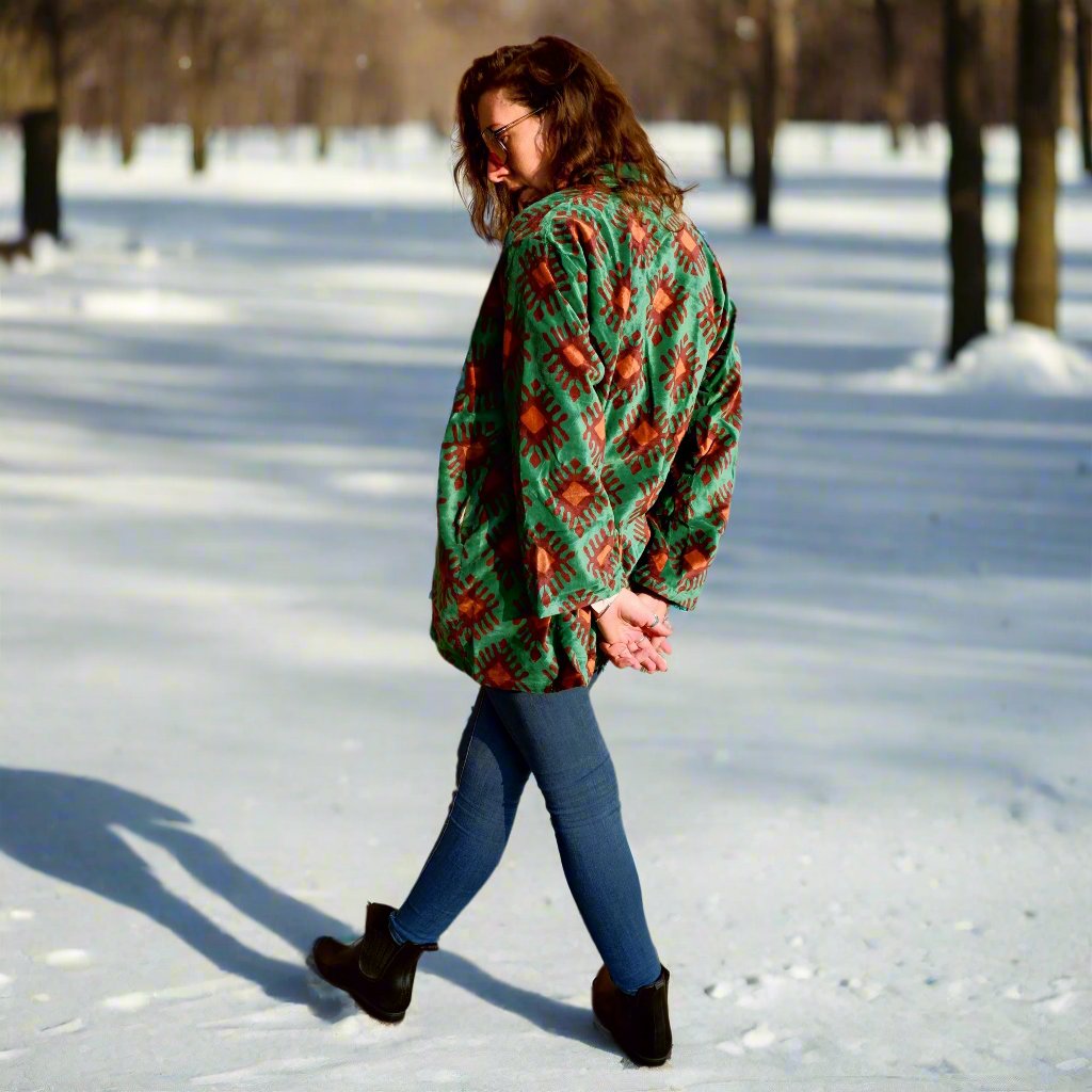 Bottle-Green Diamonds - Velvet Jacket