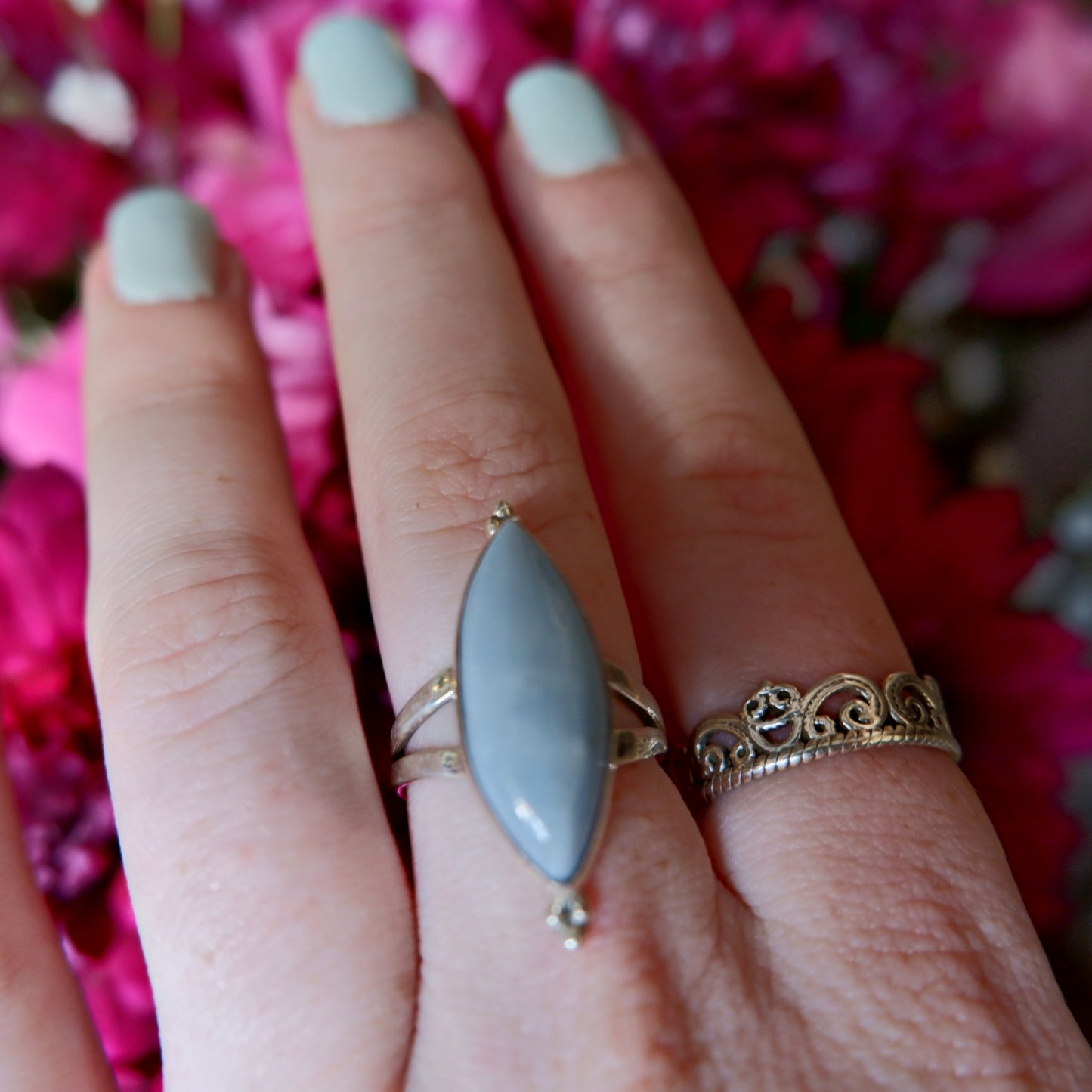 Blue Opal Lemon Ring