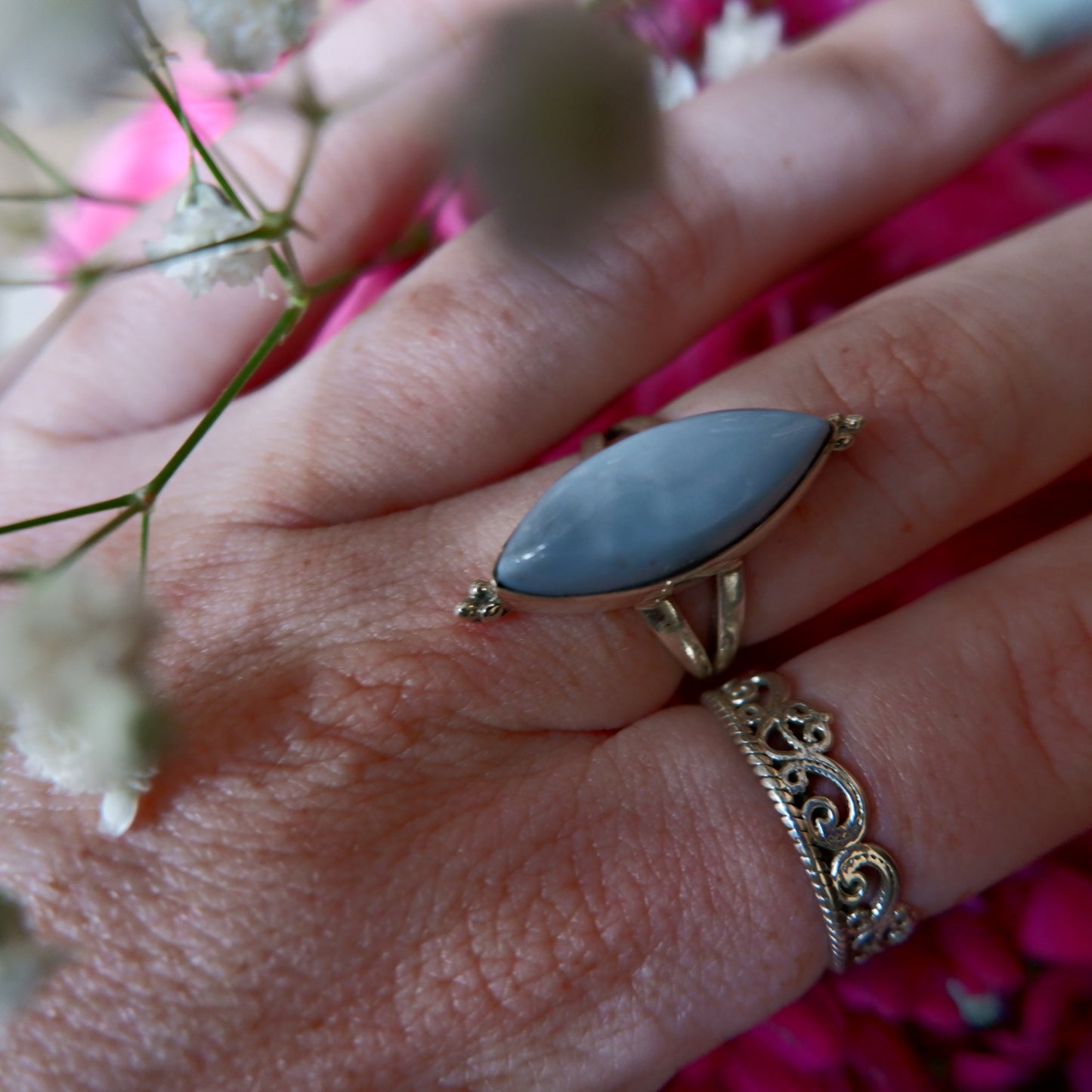 Blue Opal Lemon Ring