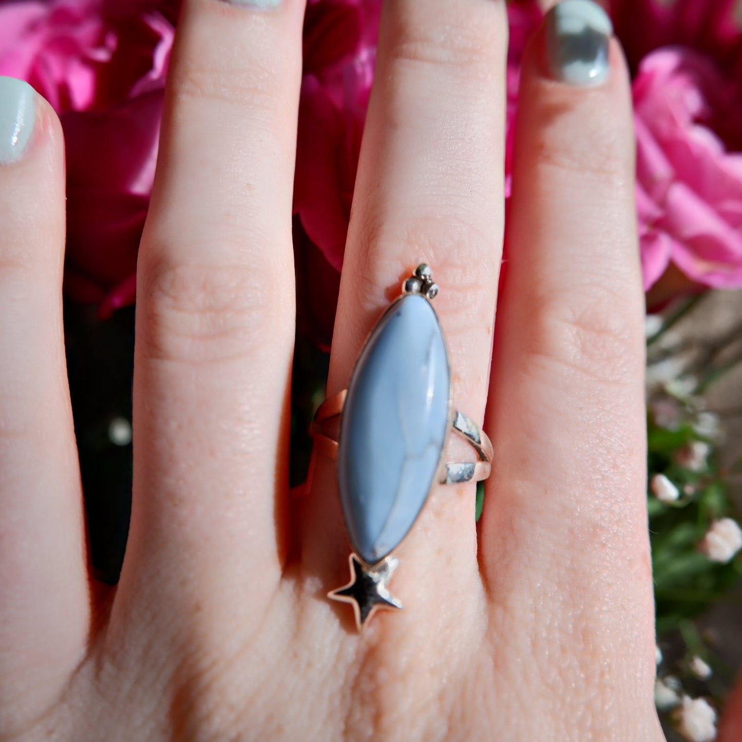 Blue Opal Star Ring