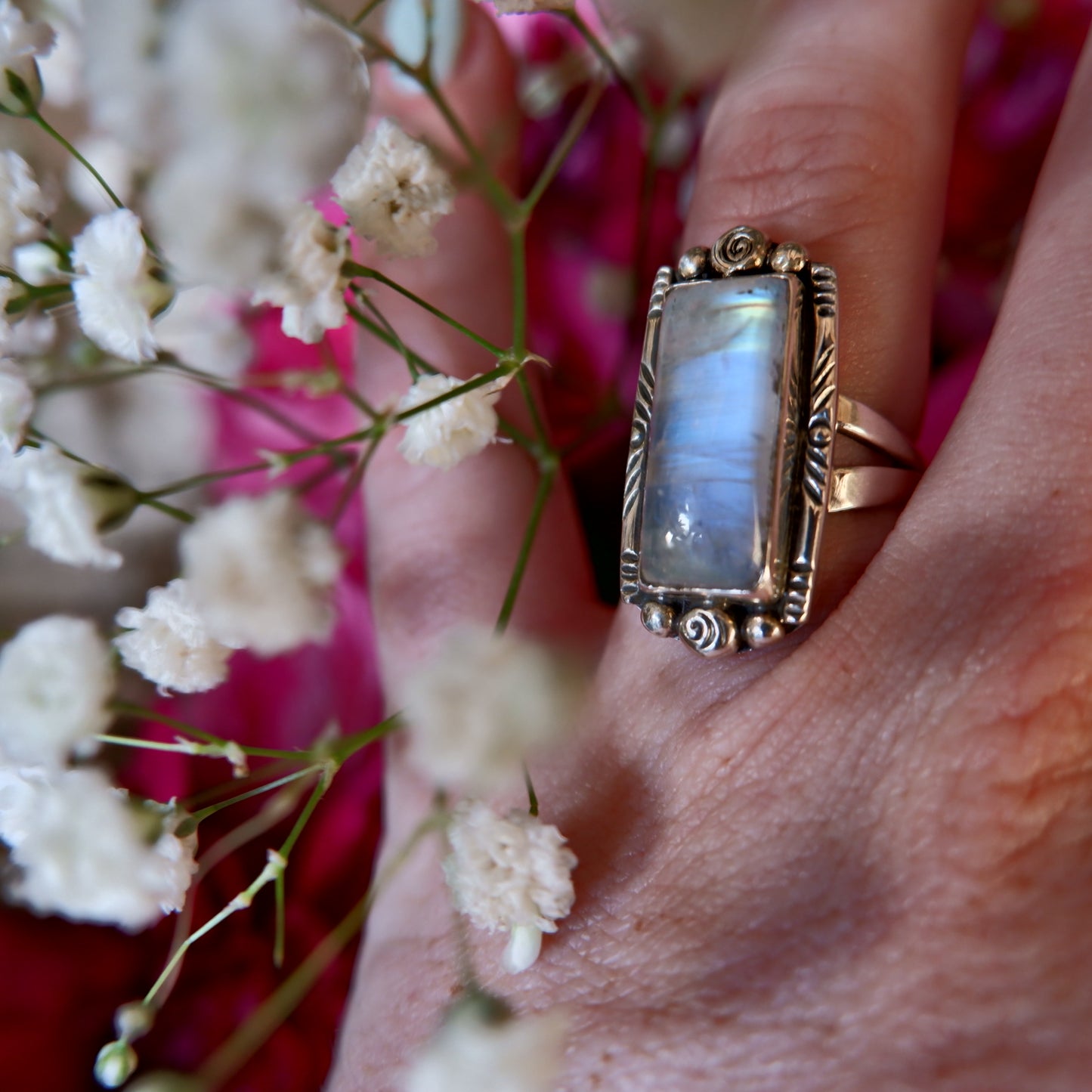 Moonstone Oblong Ring