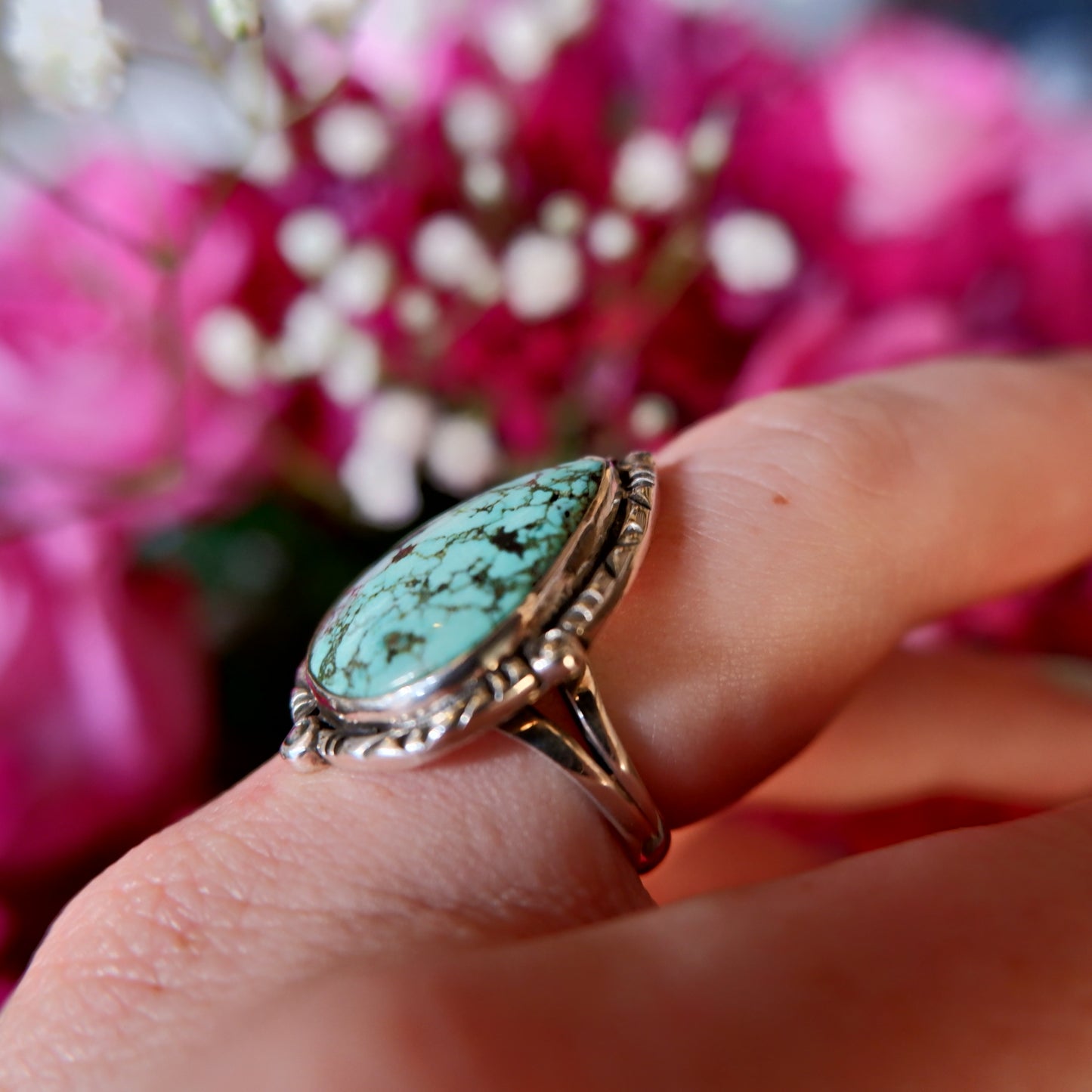 Turquoise Dappled Pear Ring