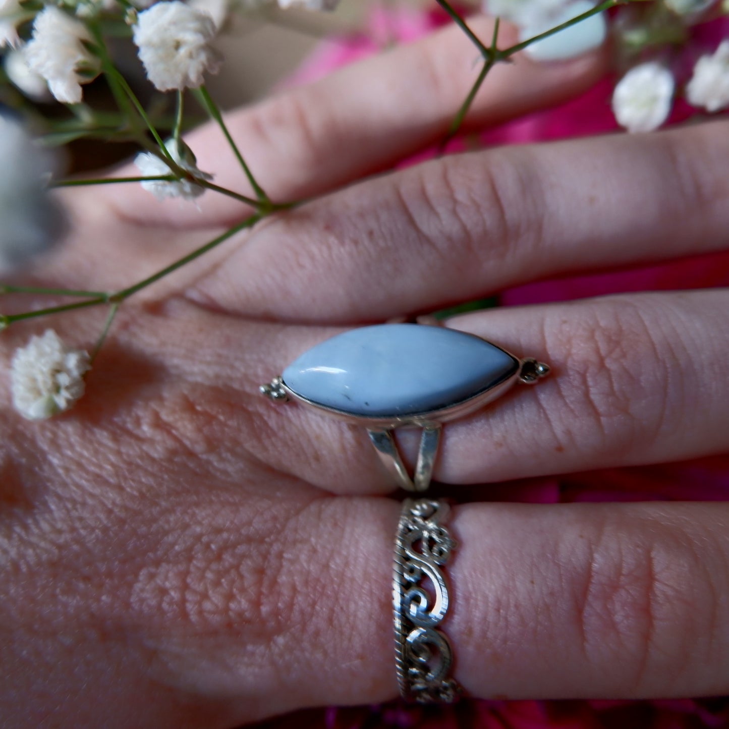 Blue Opal Lemon Ring