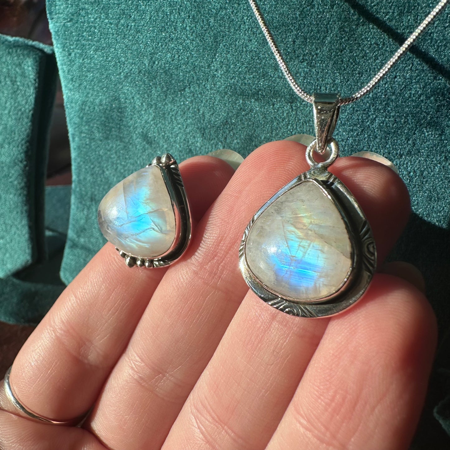 Moonstone Teardrop Pendant Large