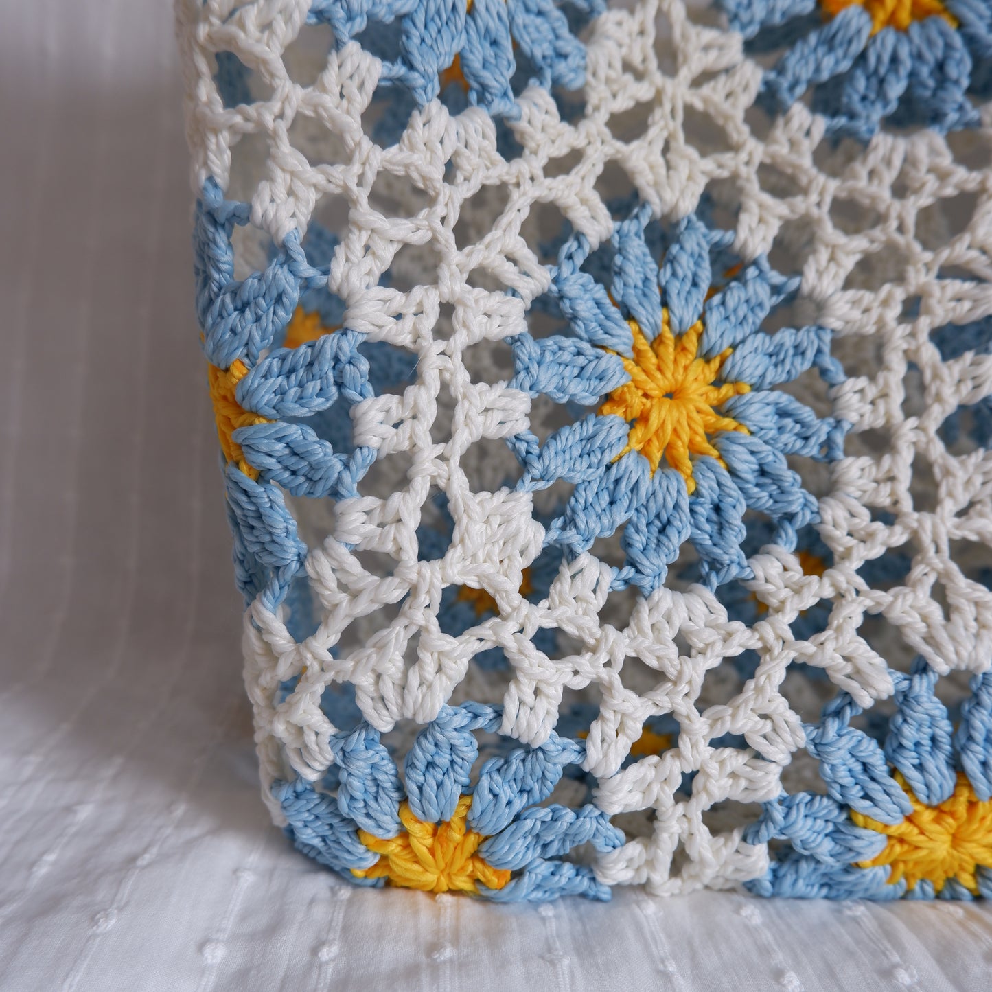 Floral Crochet Bag Blue Flowers