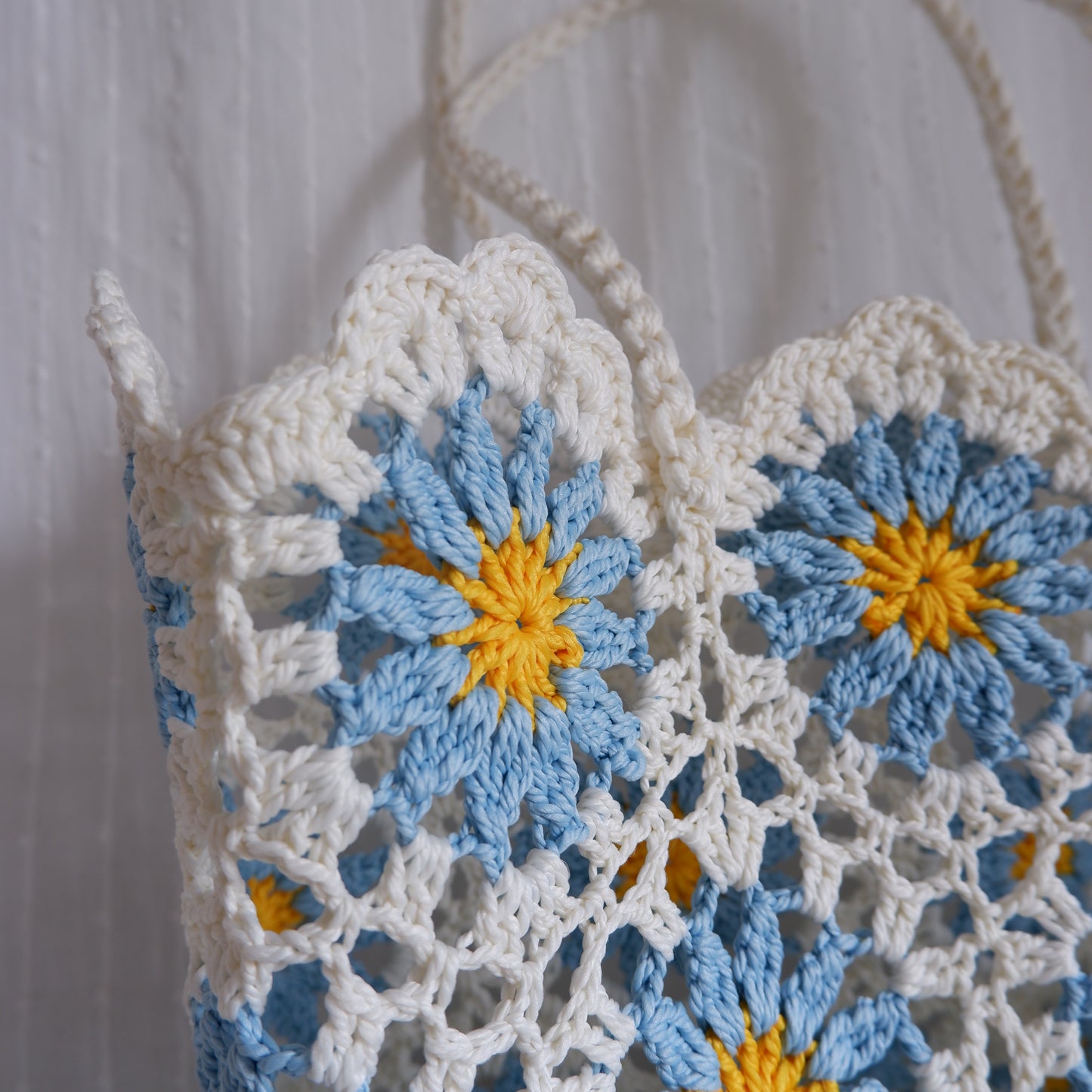 Floral Crochet Bag Blue Flowers