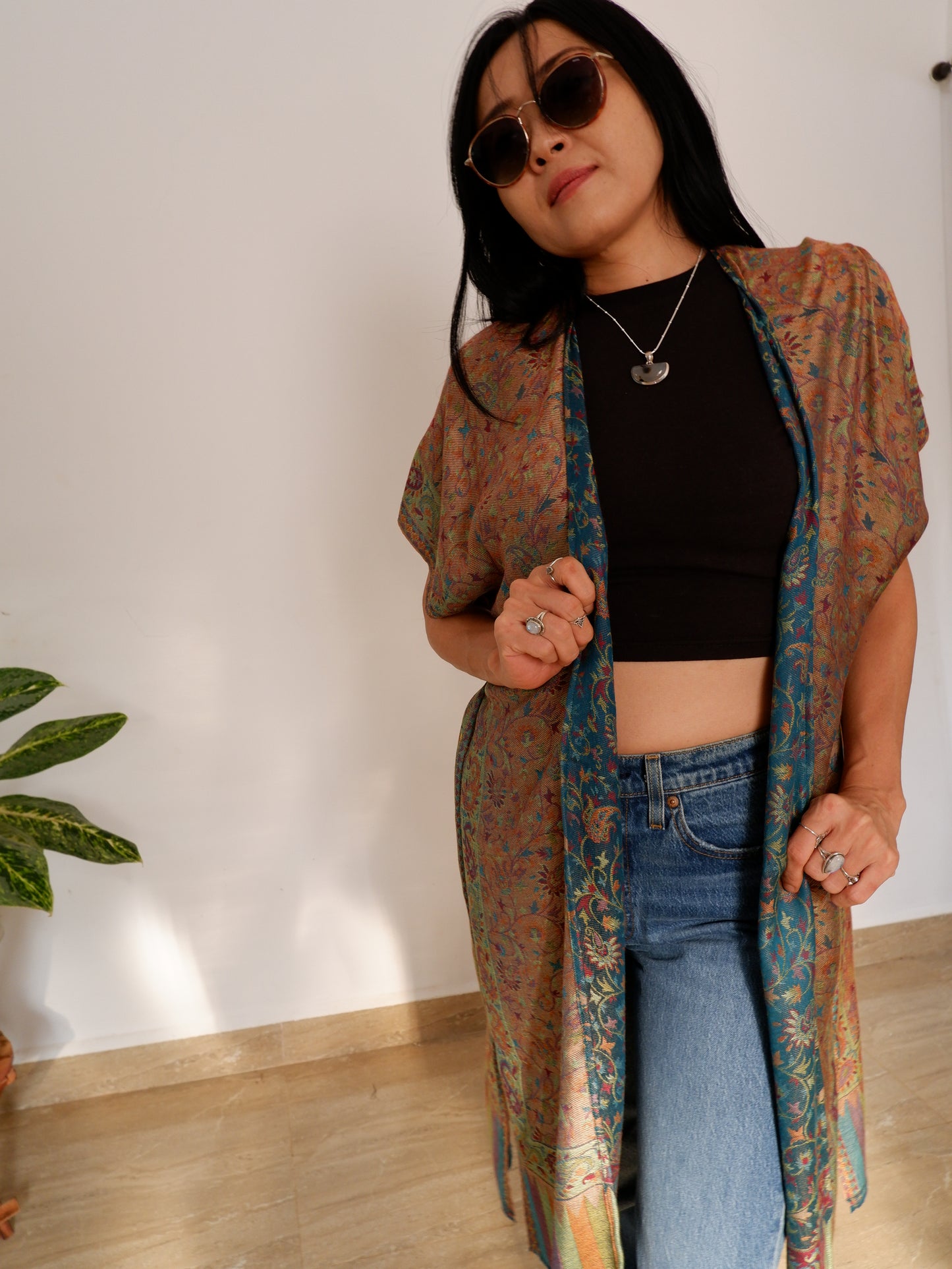 Teal Summer Cover up Kimono