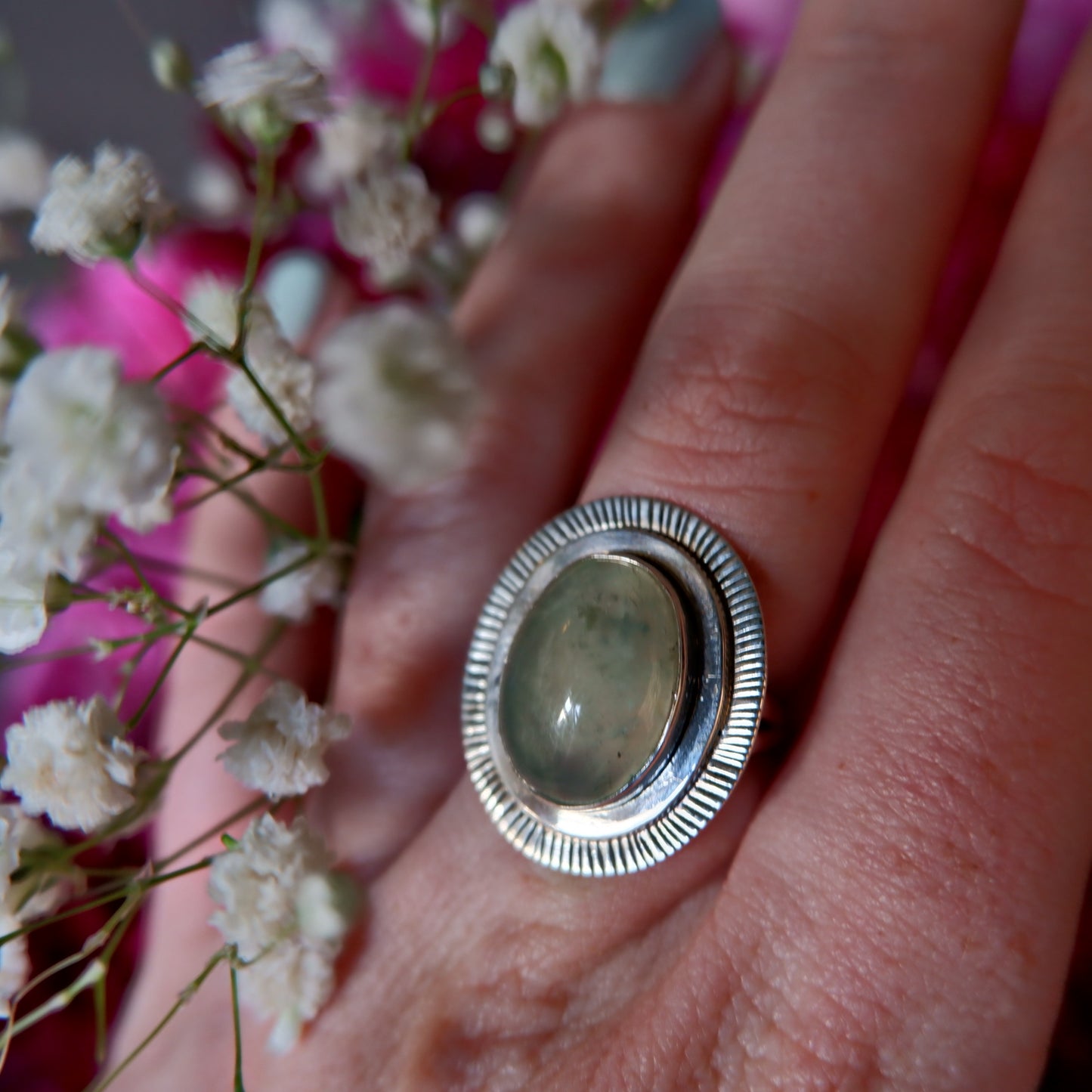 Prehnite Sunshine Ring