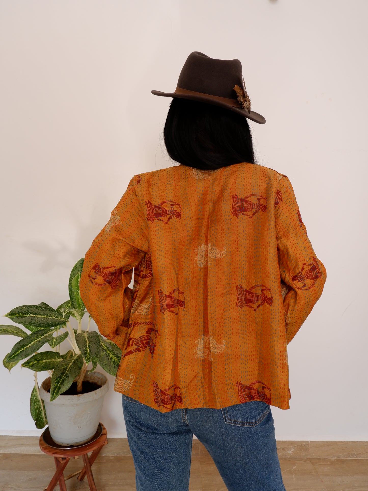 Kantha Jacket in Sunrise and Amber