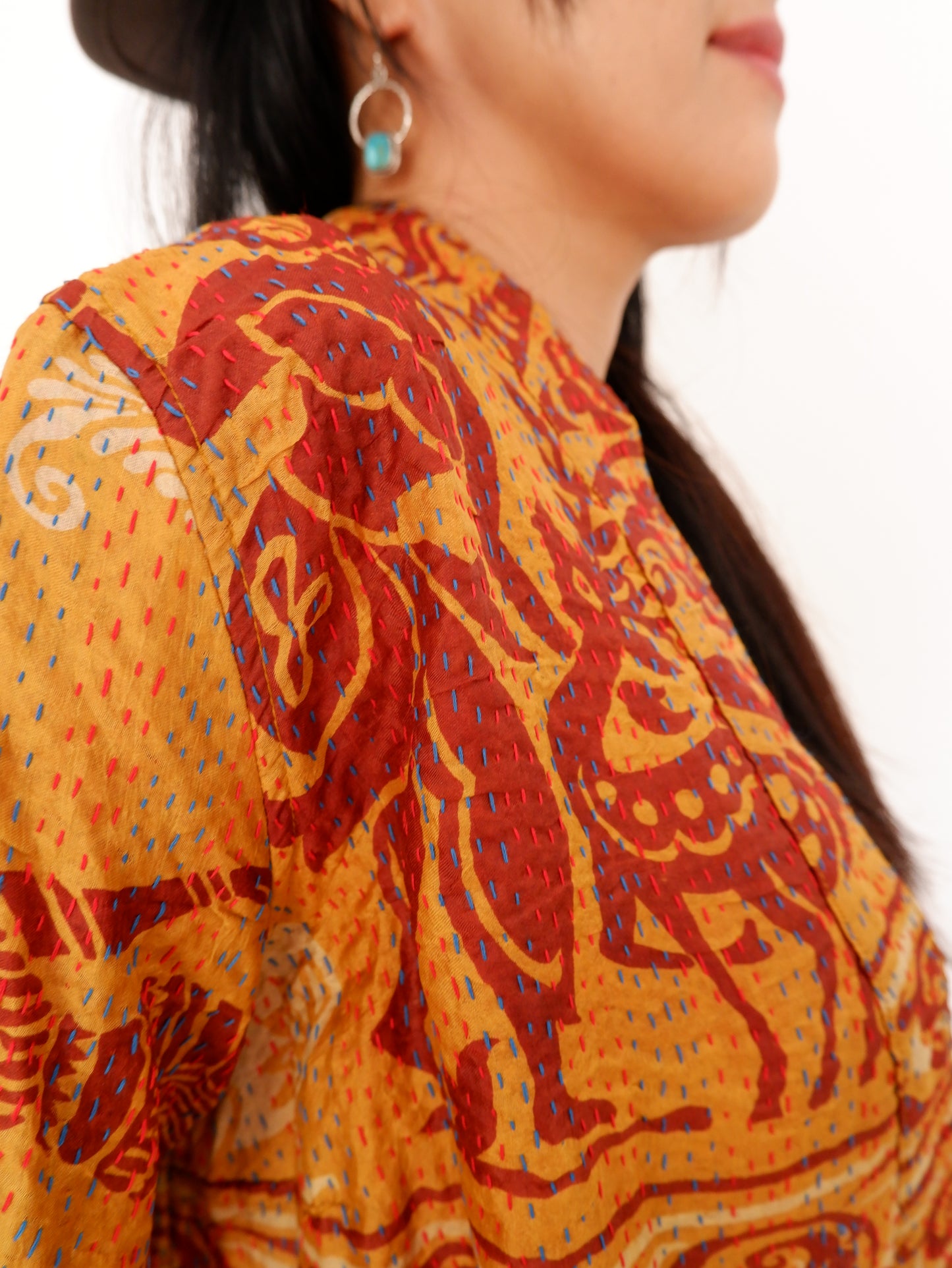 Kantha Jacket in Sunrise and Amber
