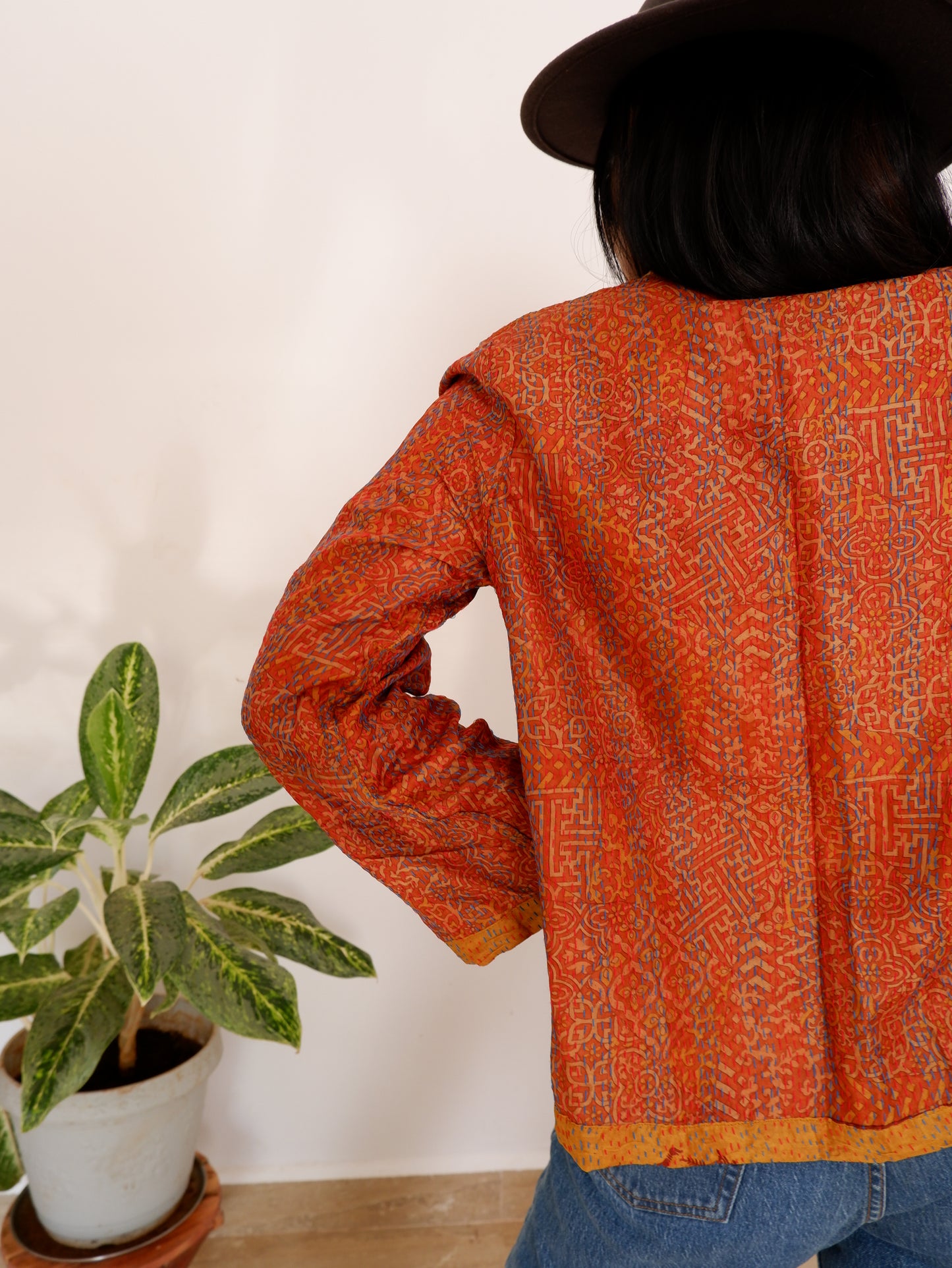 Kantha Jacket in Sunrise and Amber