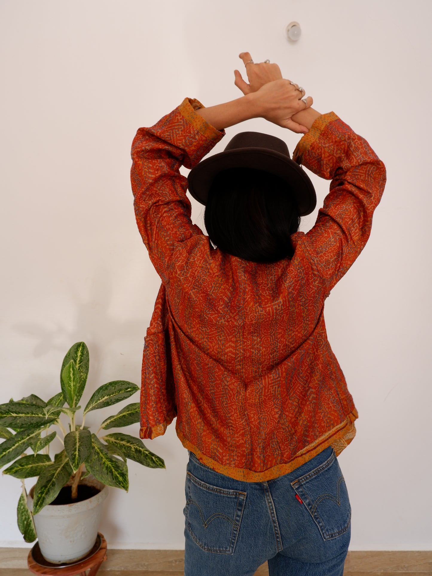 Kantha Jacket in Sunrise and Amber