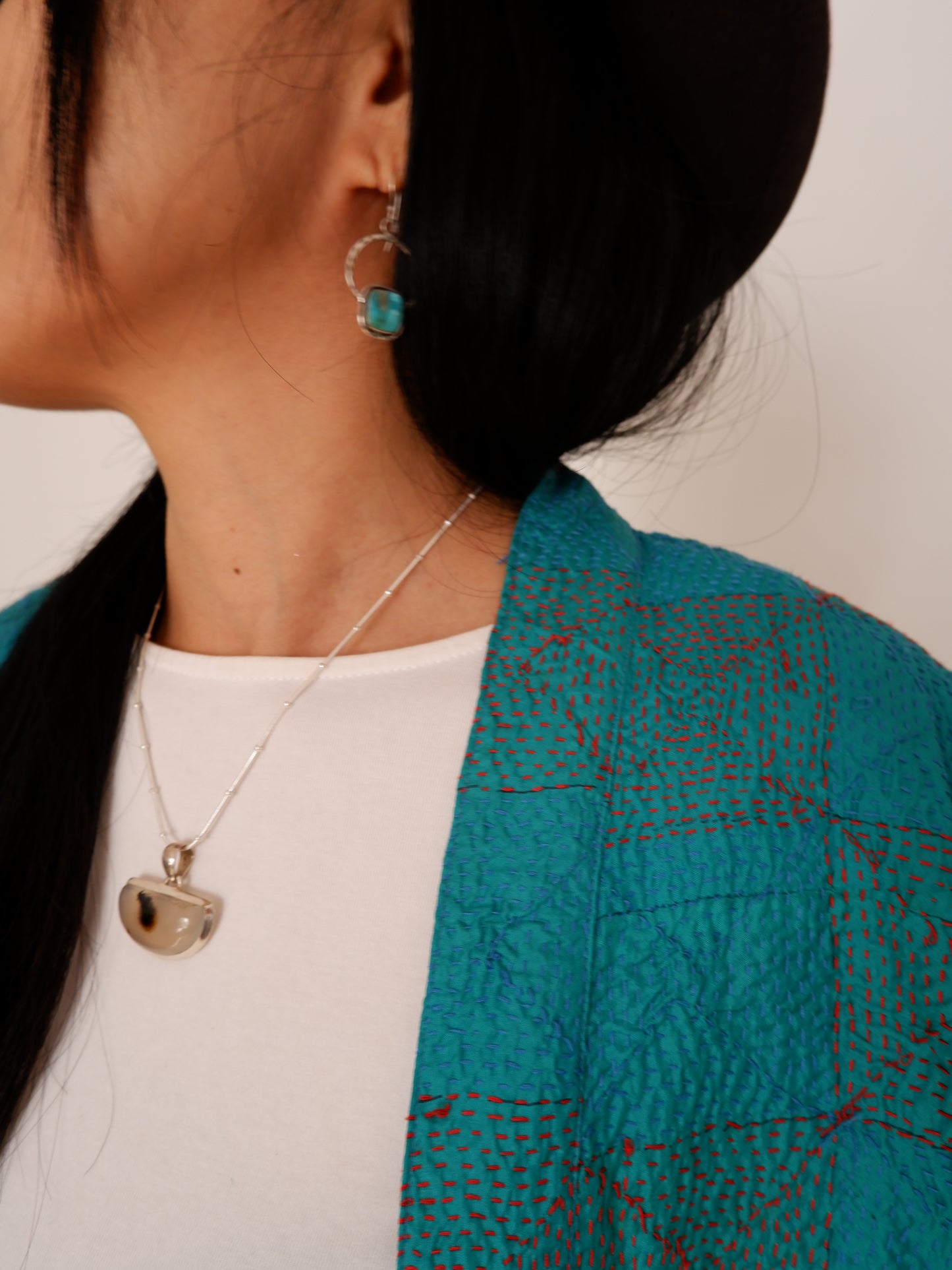 Kantha Jacket in Ocean and Sky