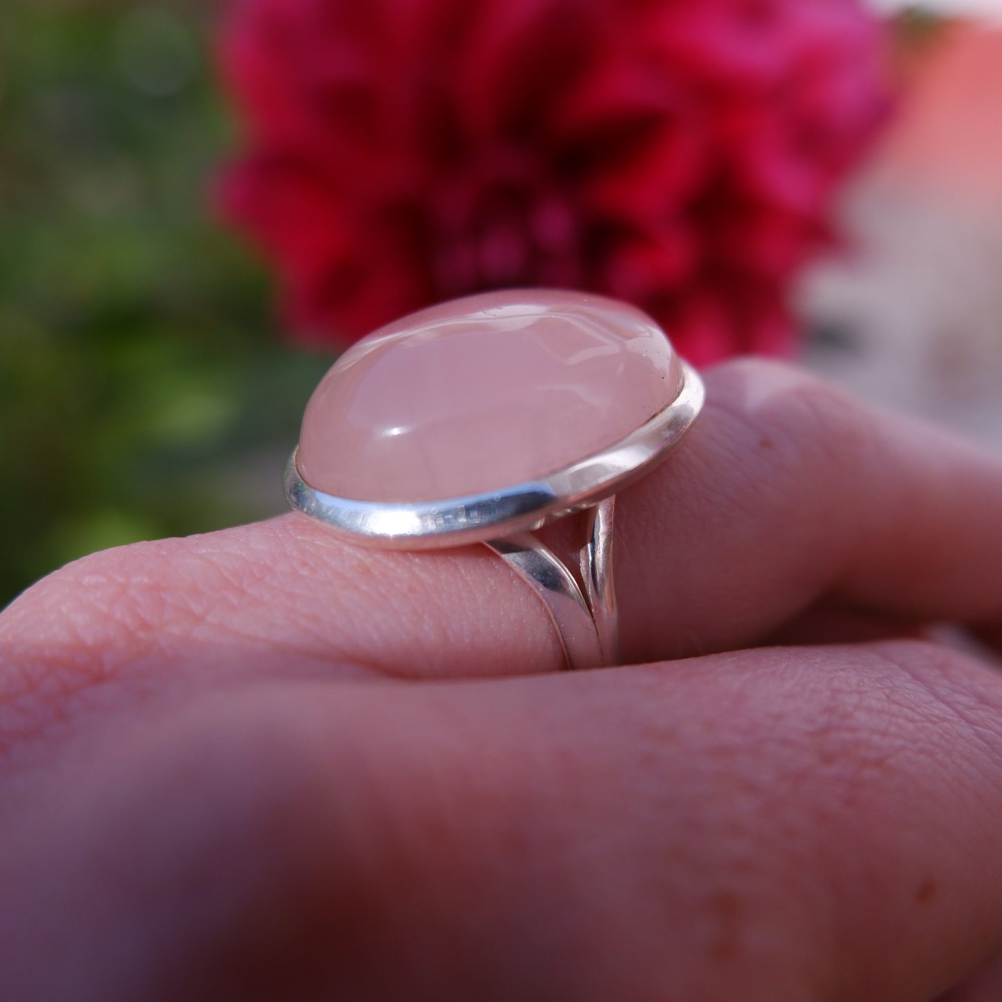 Rose Quartz Large Ring