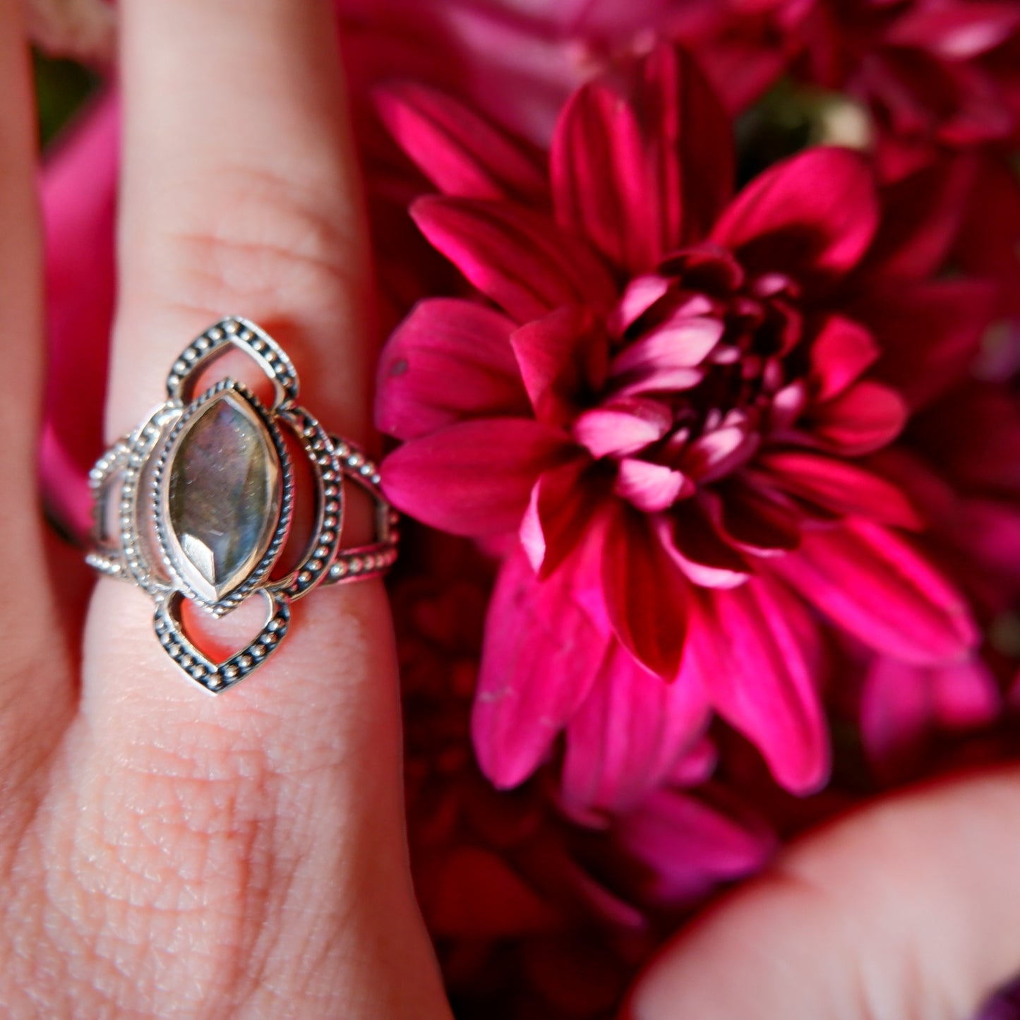 Labradorite Ornate Ring