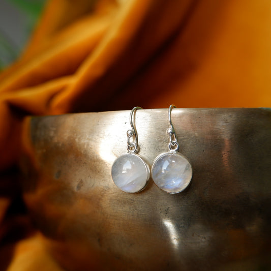 Helene - Moonstone Silver Drop Earrings