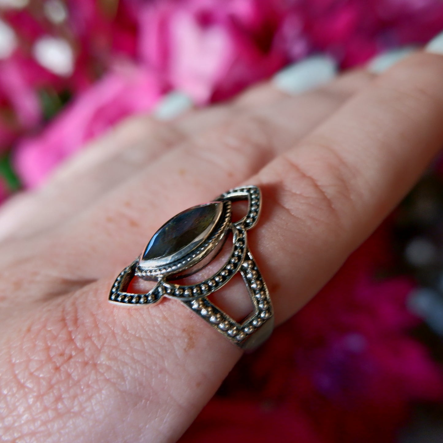 Labradorite Ornate Ring