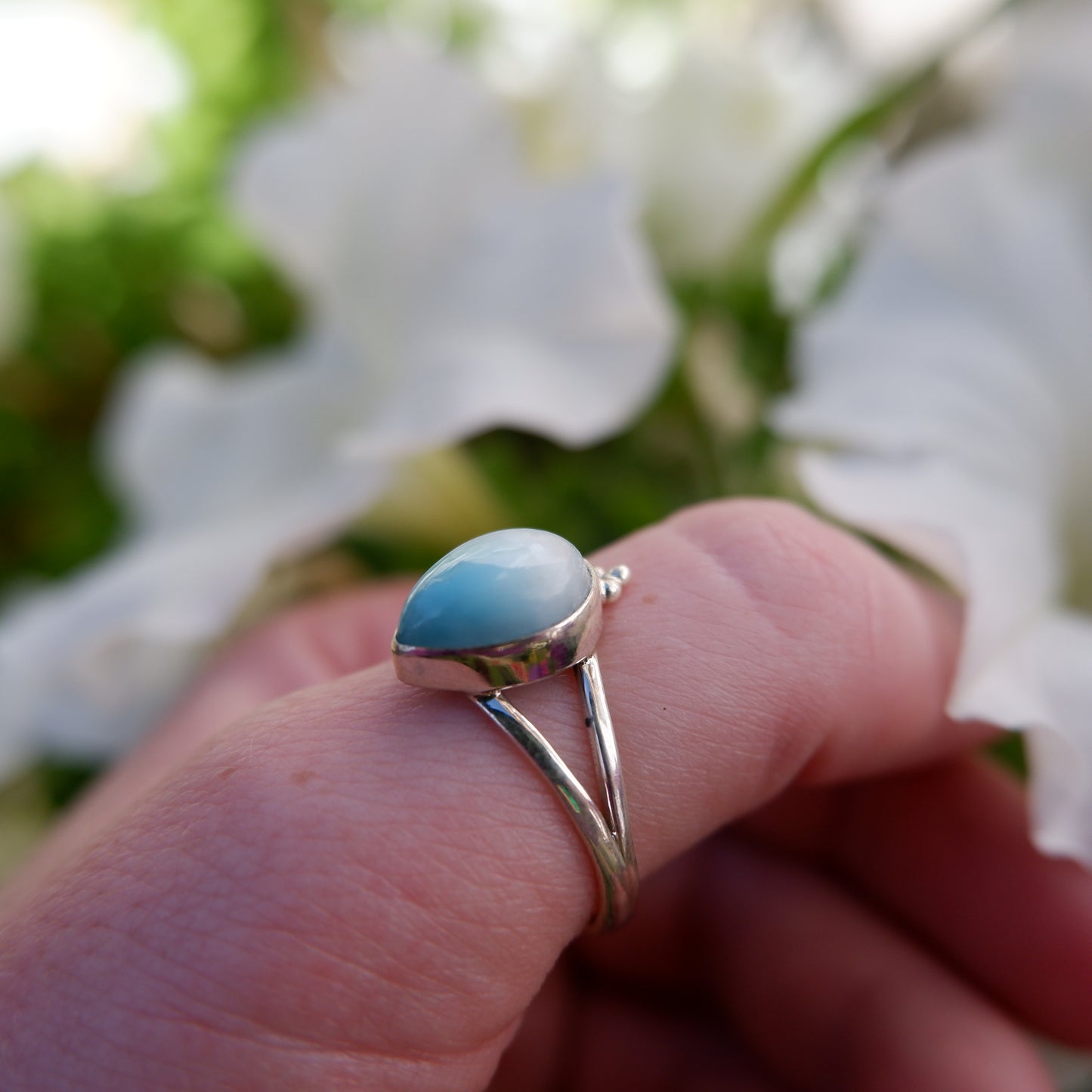 Larimar Teardrop Ring