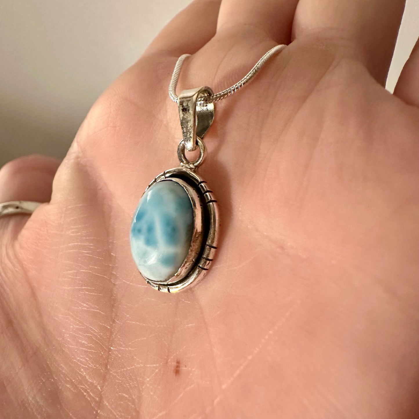 Larimar Small oval Pendant