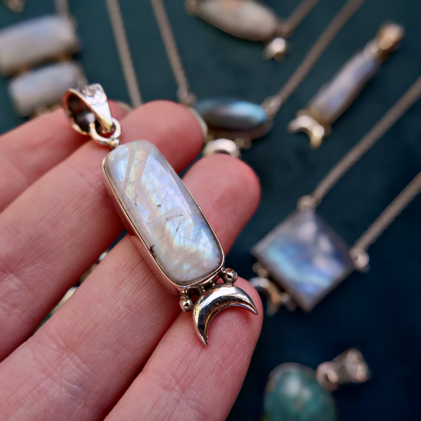 Oblong Moonstone Pendant