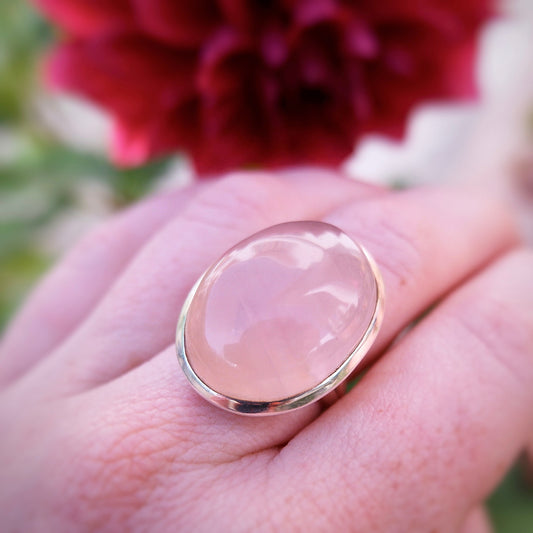 Rose Quartz Large Ring