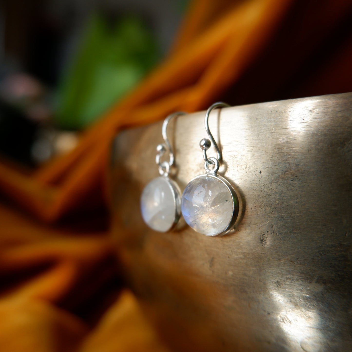 Helene - Moonstone Silver Drop Earrings