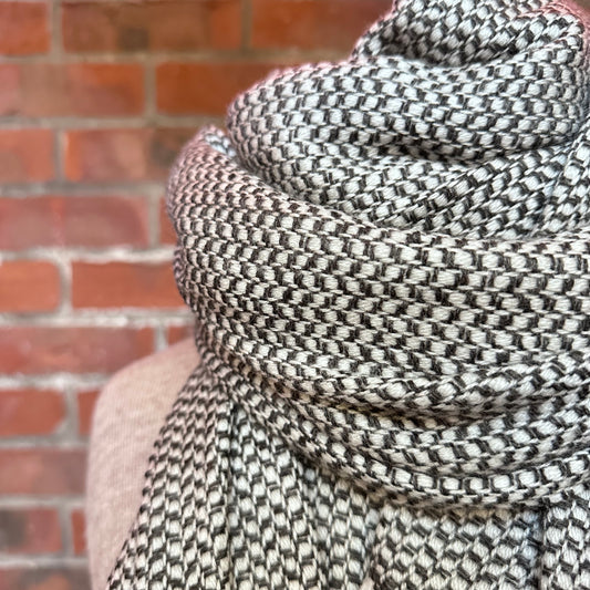 Cashmere Scarf - Black Check