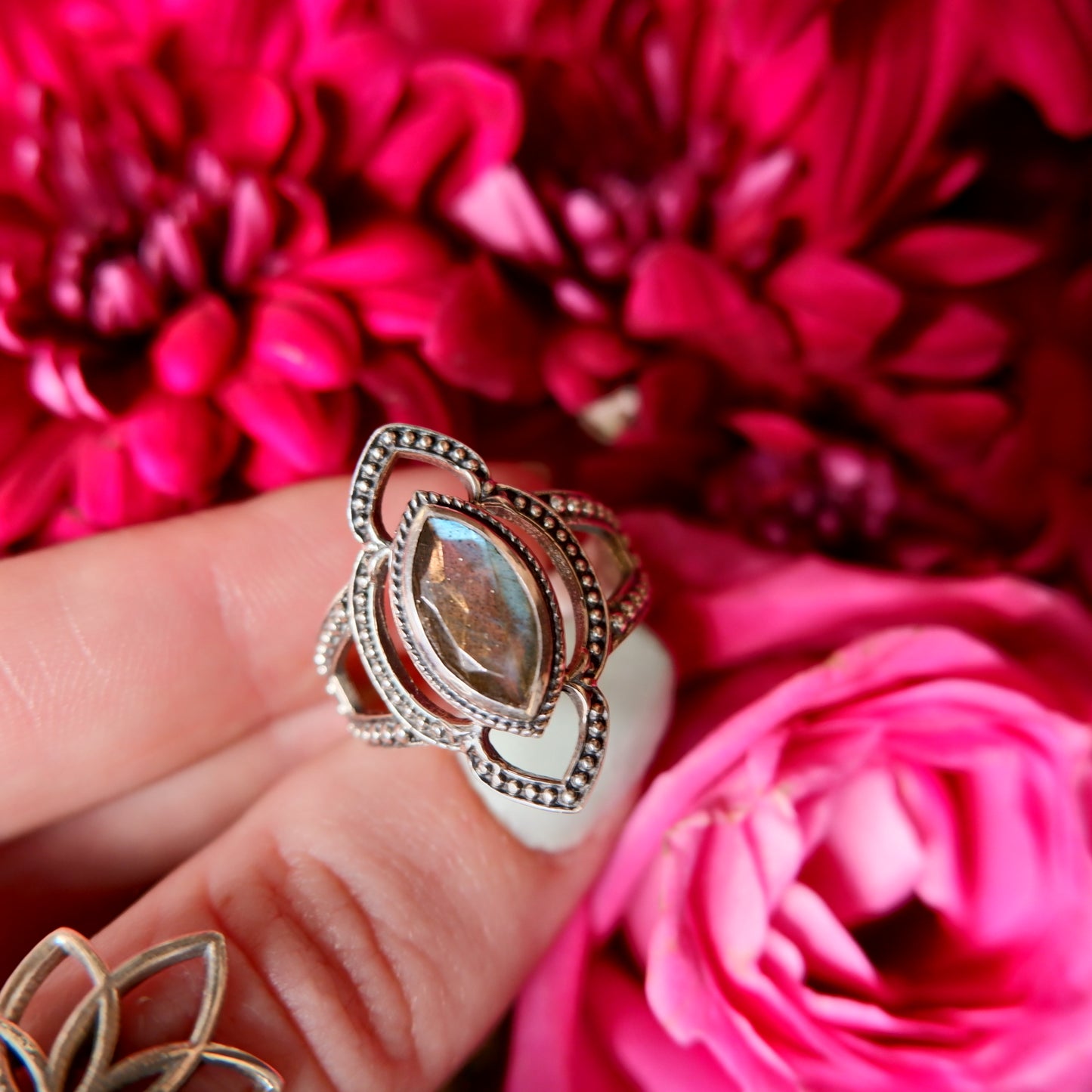 Labradorite Ornate Ring