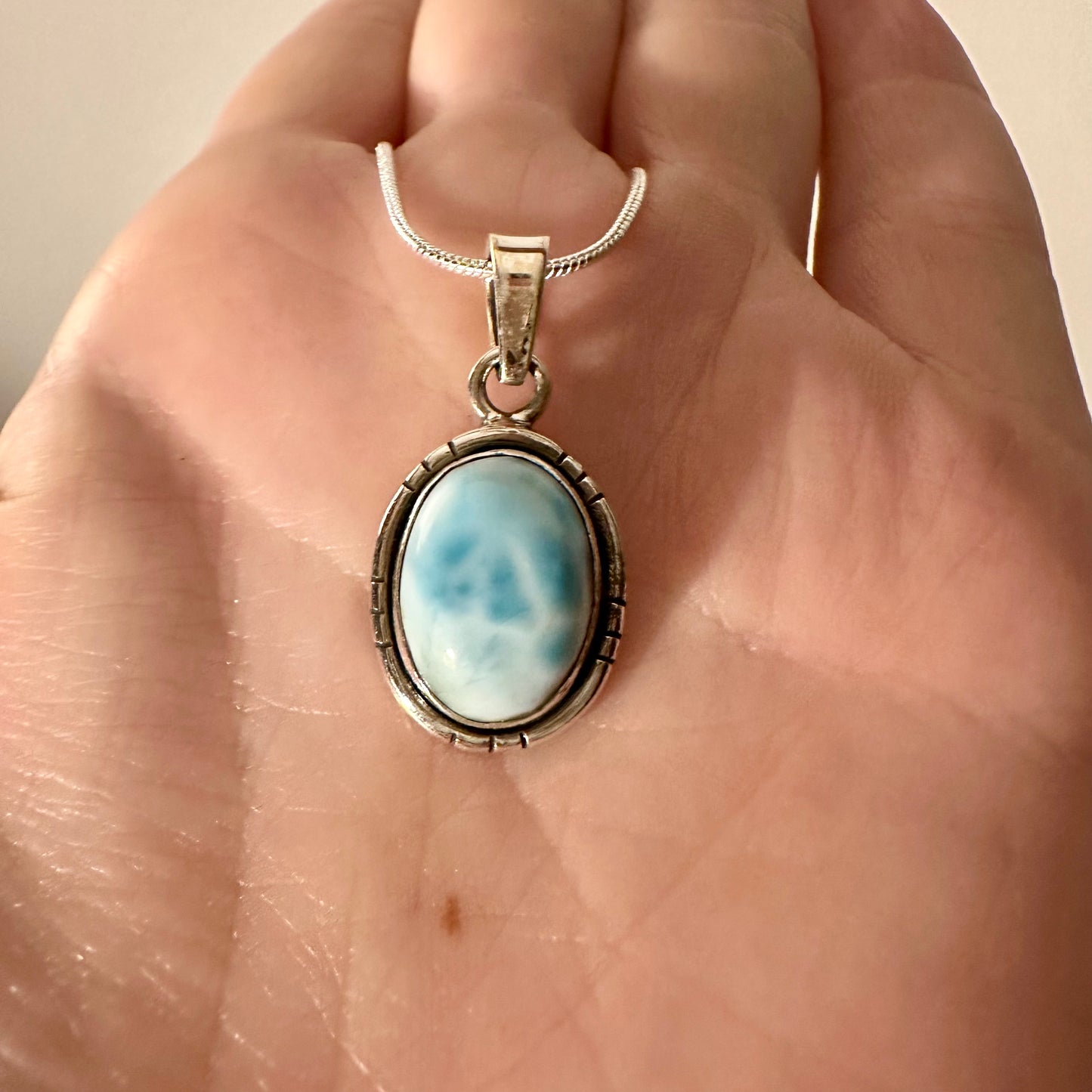 Larimar Small oval Pendant