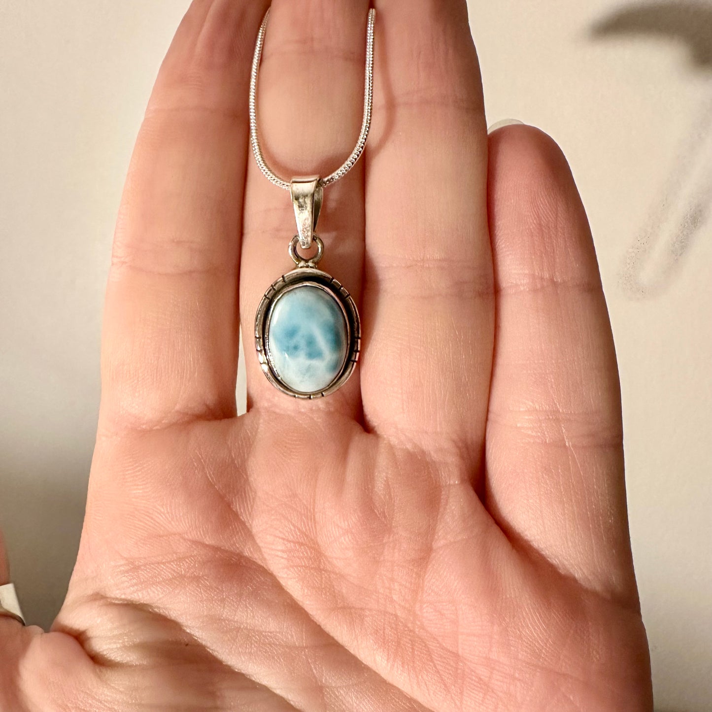 Larimar Small oval Pendant