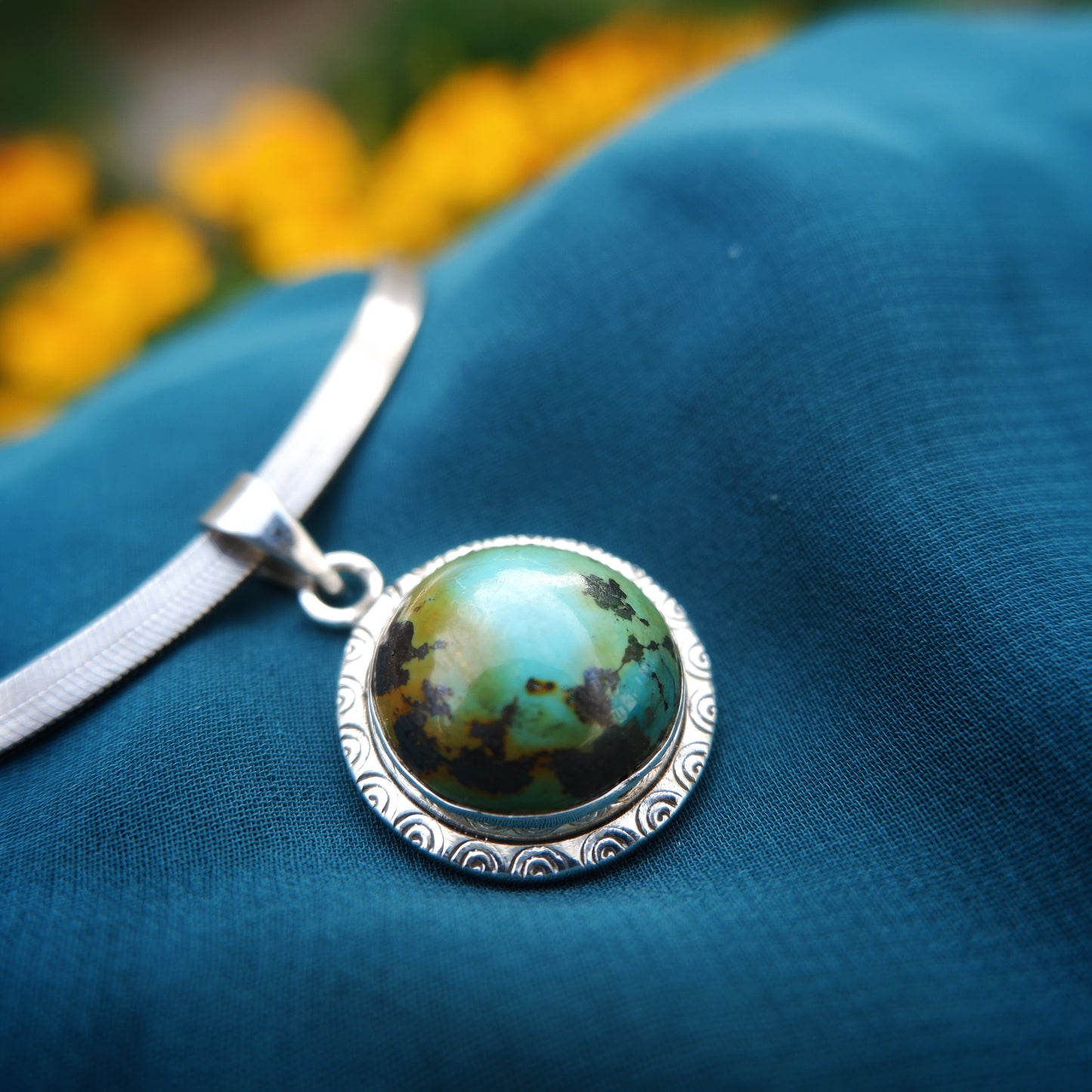 Large Tibetan Turquoise Pendant