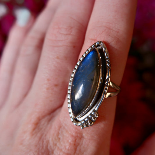 Labradorite Large Frame Ring