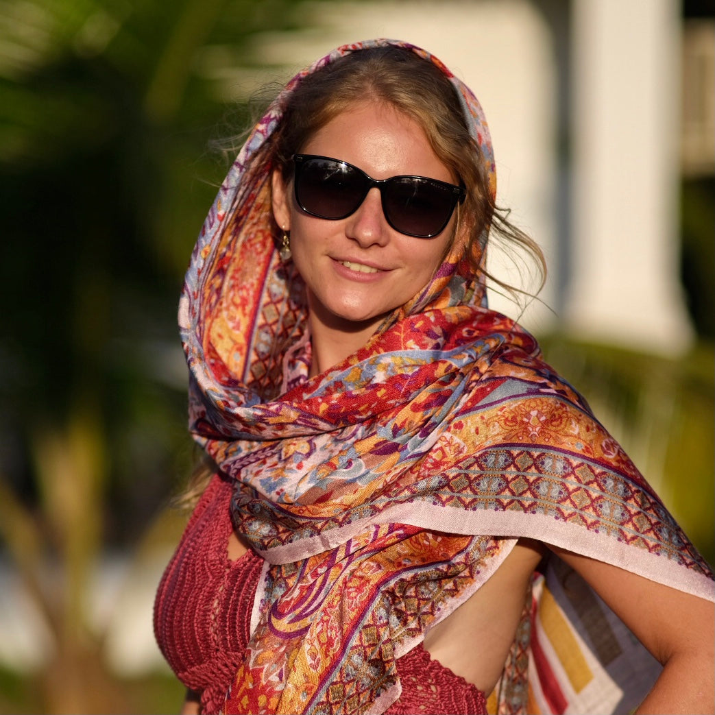 Sunrise Pink - Pure Silk Scarf