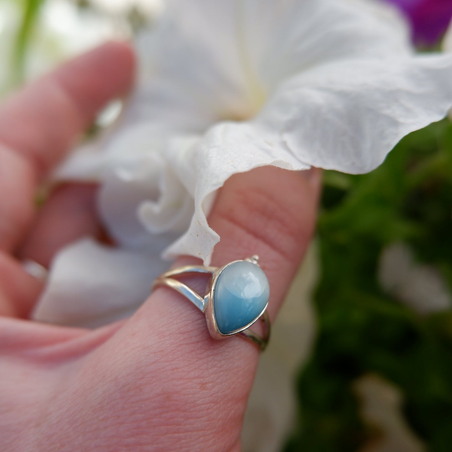 Larimar Teardrop Ring