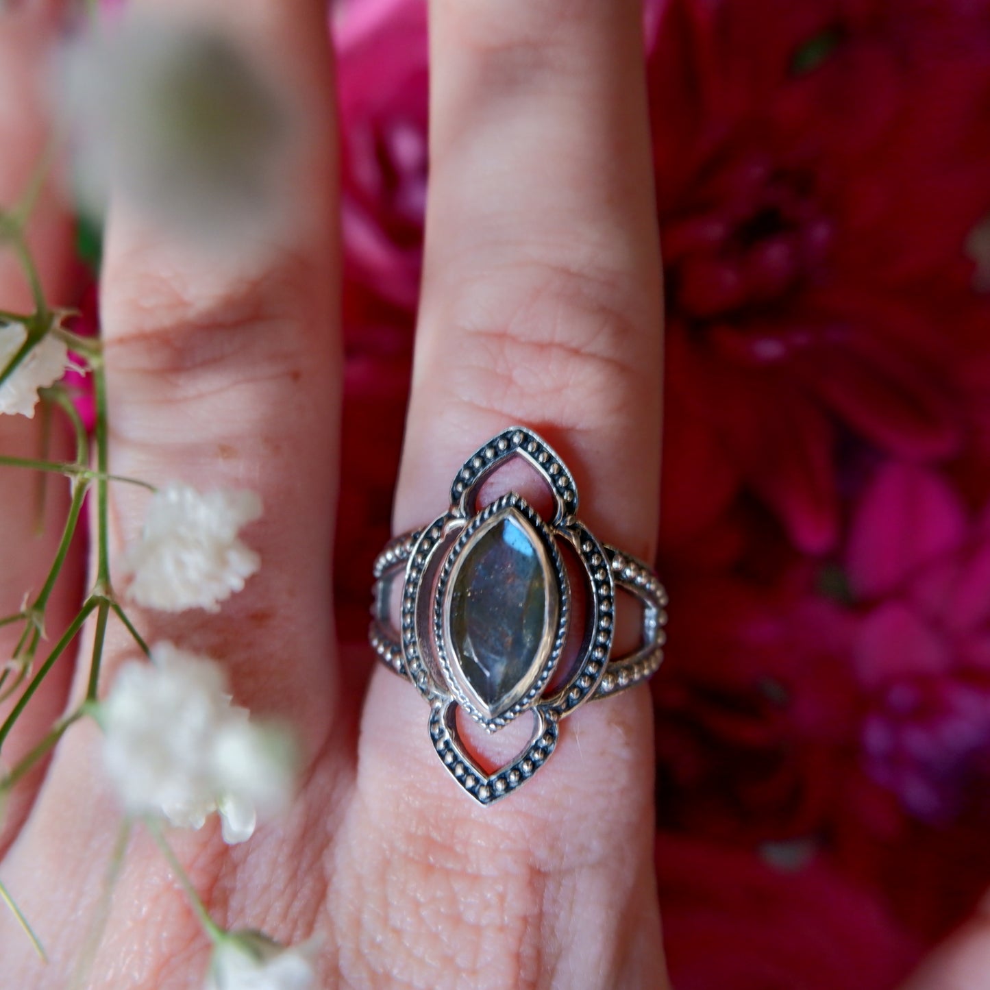 Labradorite Ornate Ring