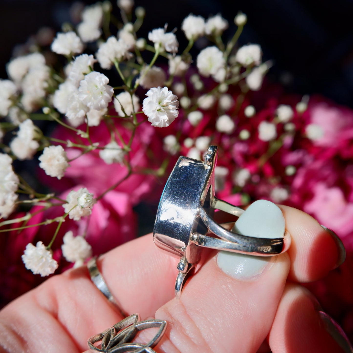 Deep Turquoise Moon Ring