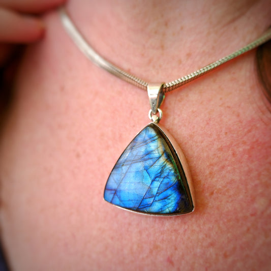 Labradorite Triangle Pendant