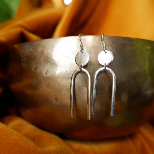 Bianca - Funky Silver Drop Earrings