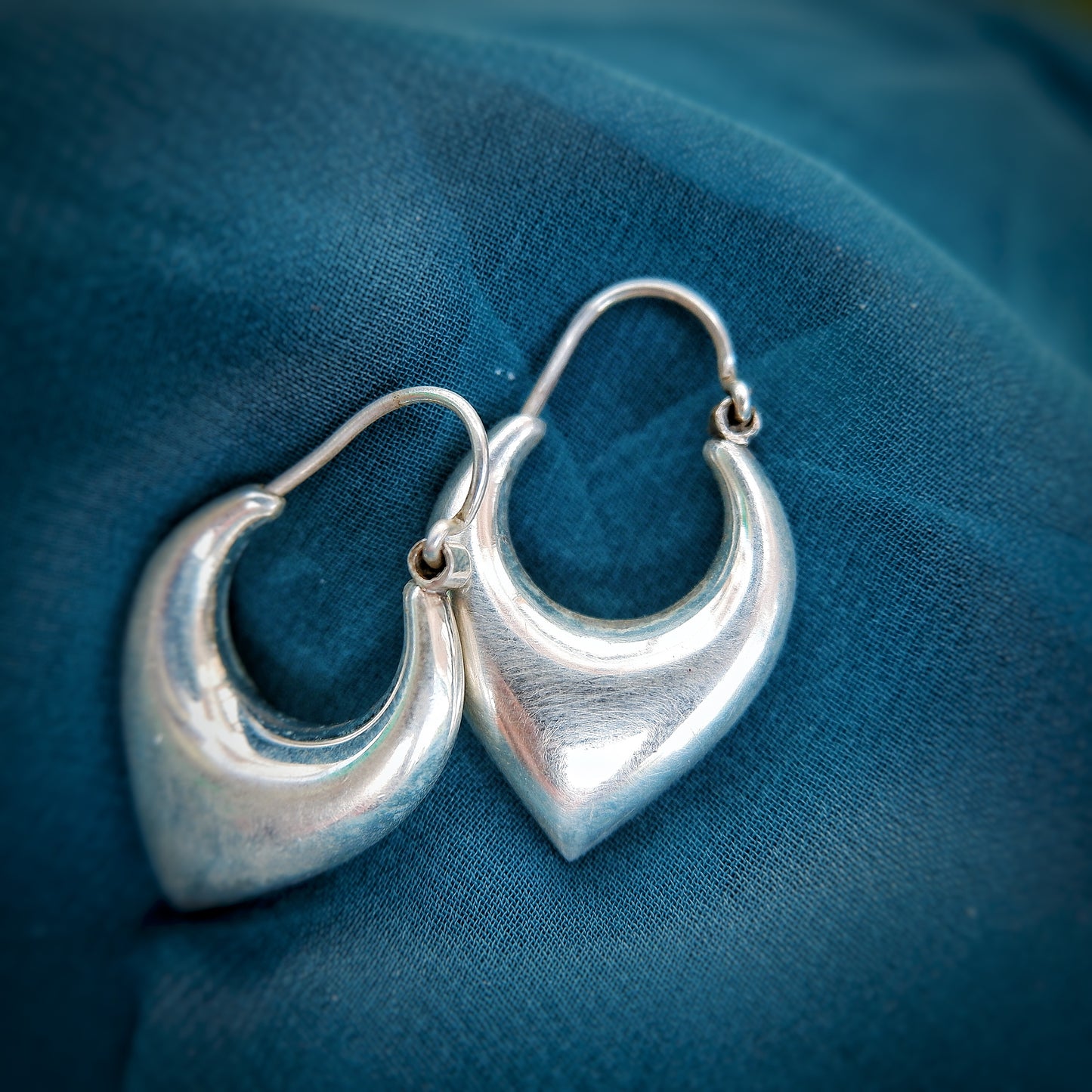 Silver Earrings - Tear drop Design