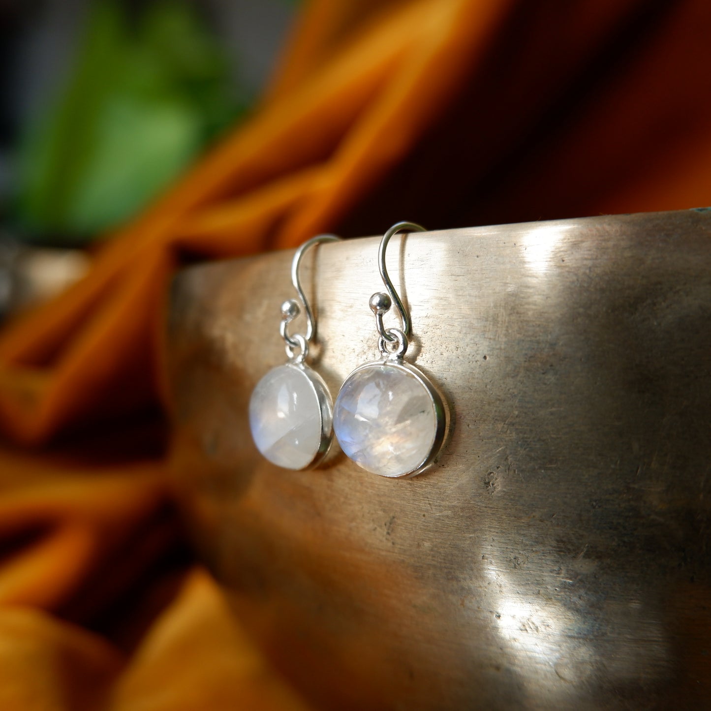 Helene - Moonstone Silver Drop Earrings