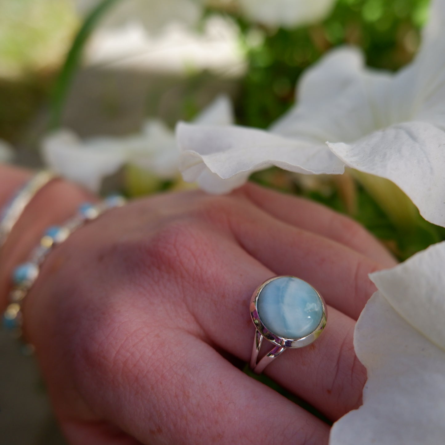 Larimar Round Ring