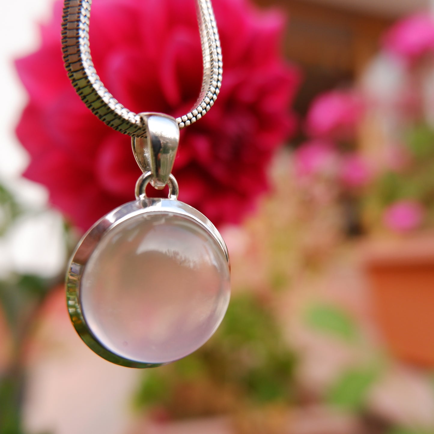 Rose Quartz Round Pendant