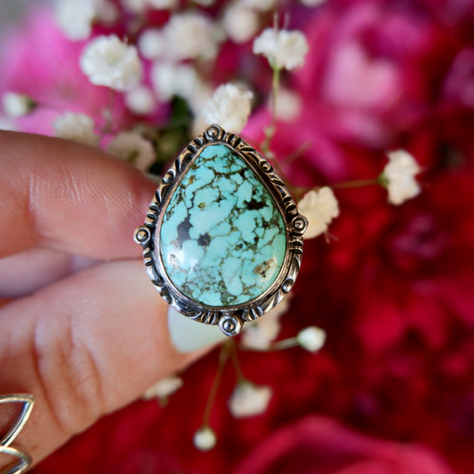 Turquoise Dappled Pear Ring