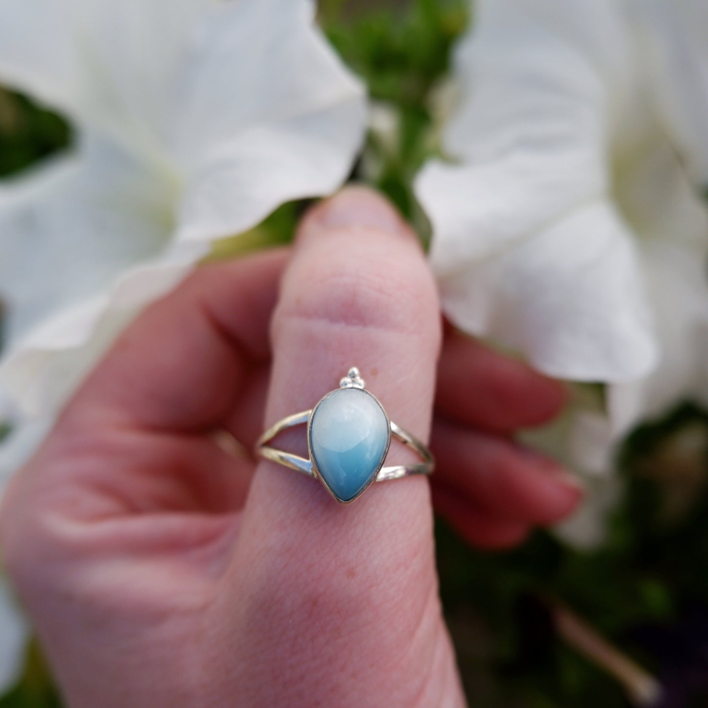 Larimar Teardrop Ring