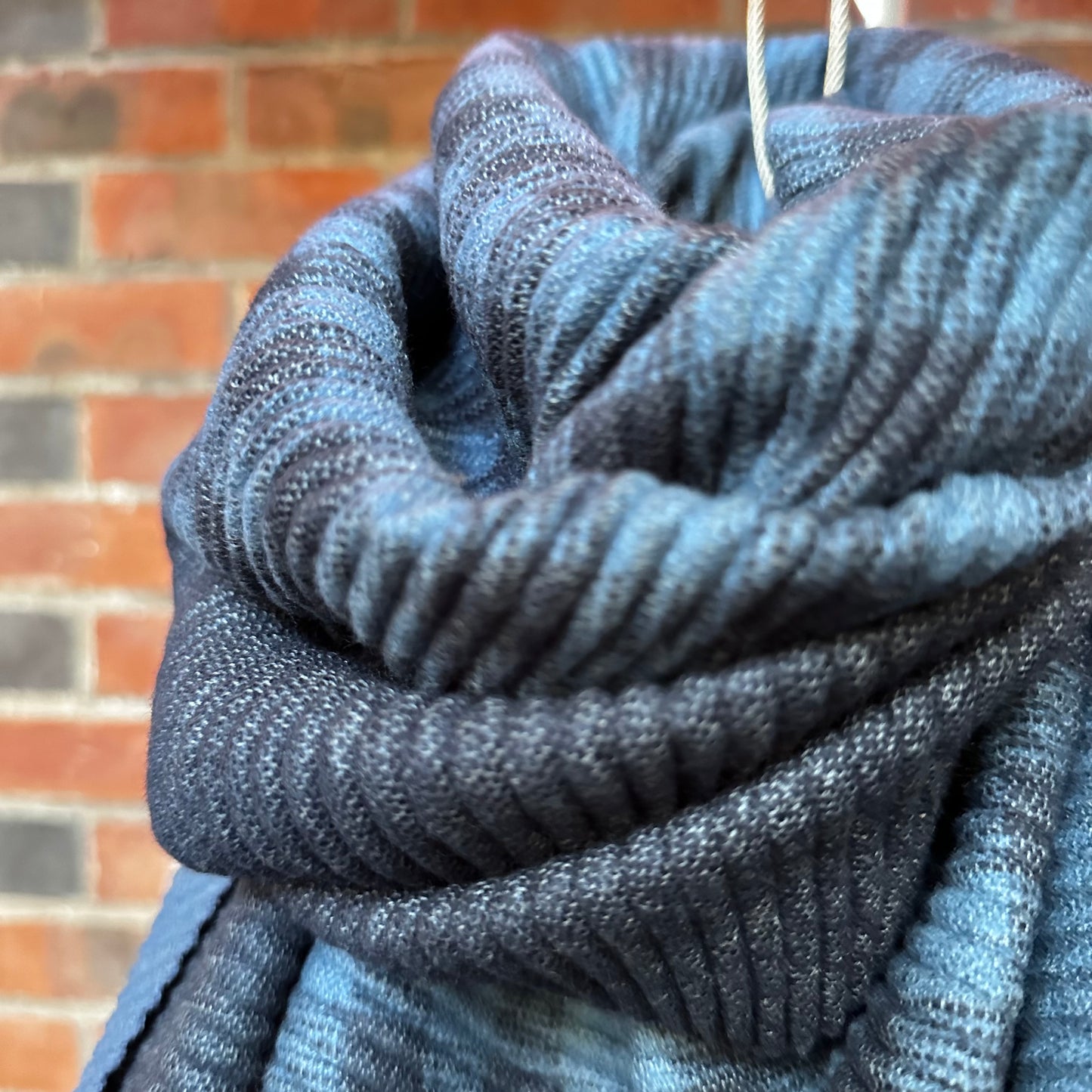 Lambswool Scarf - Crimped Blue & Grey