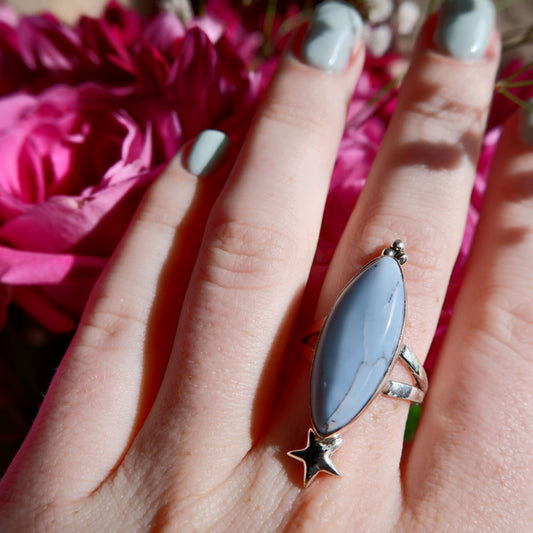 Blue Opal Star Ring