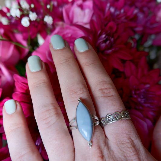 Blue Opal Lemon Ring