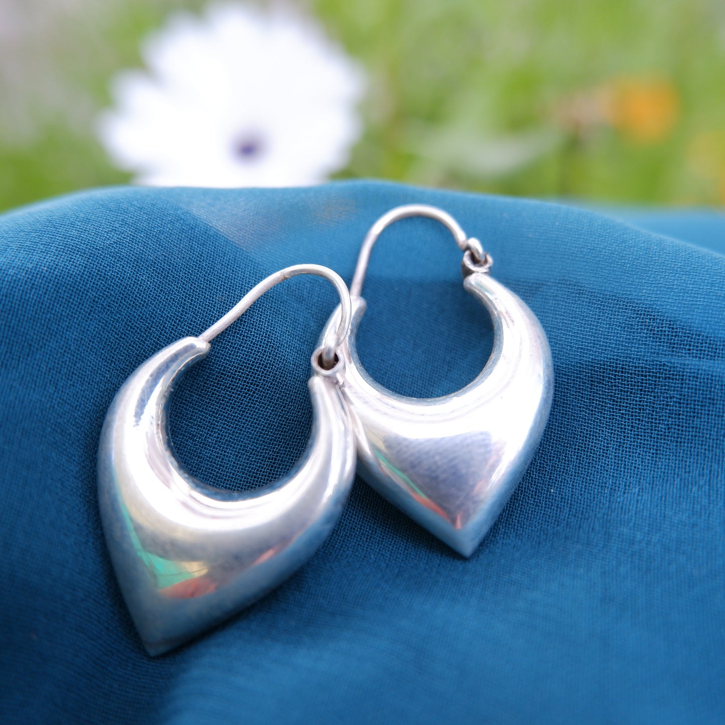 Silver Earrings - Tear drop Design