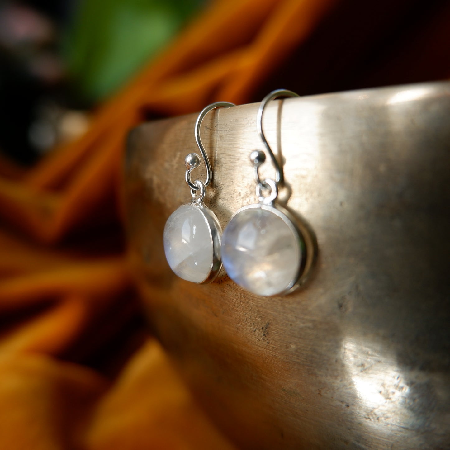 Helene - Moonstone Silver Drop Earrings