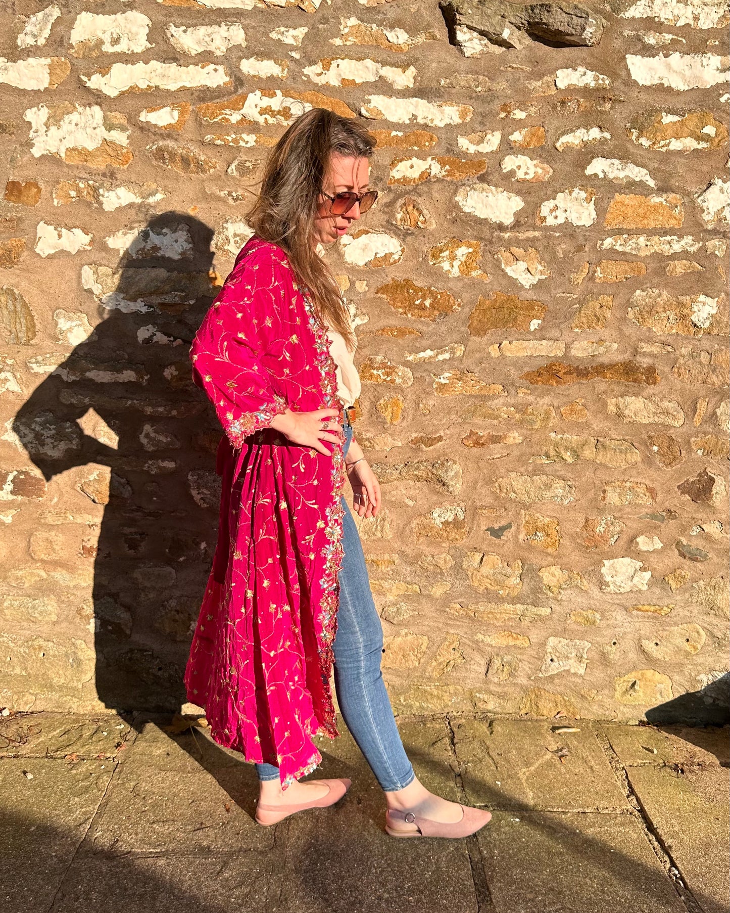 Kate - Hot Pink beaded Kimono